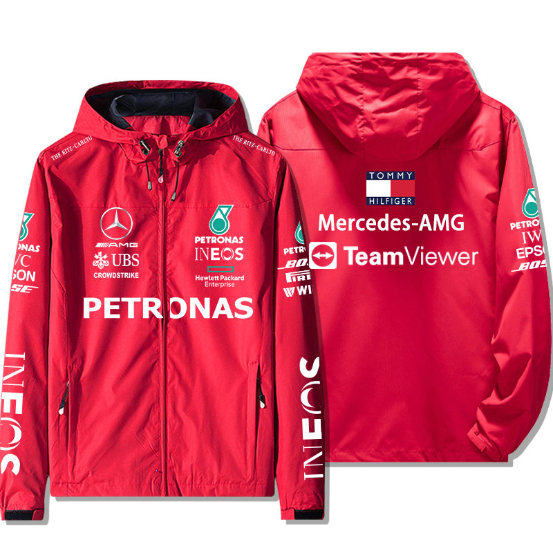 Veste Mercedes AMG Petronas Motorsport TeamViewer Homme Coupe-vent Imperméable